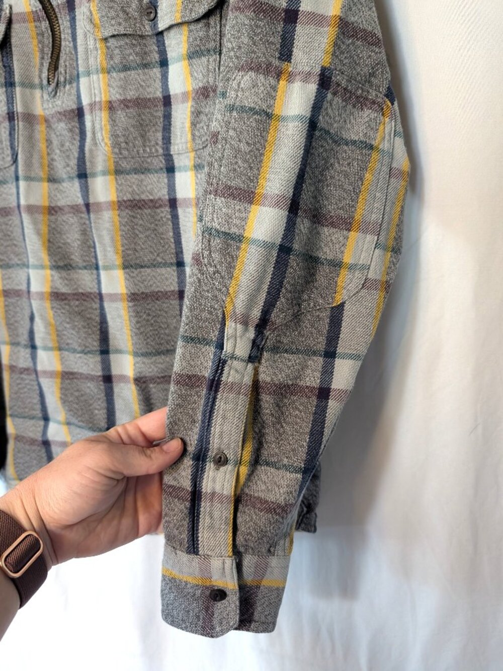 Toad&Co Ranchero Mens 1/4 Zip Plaid Organic Cotton Pullover Shirt Medium - Picture 6 of 11